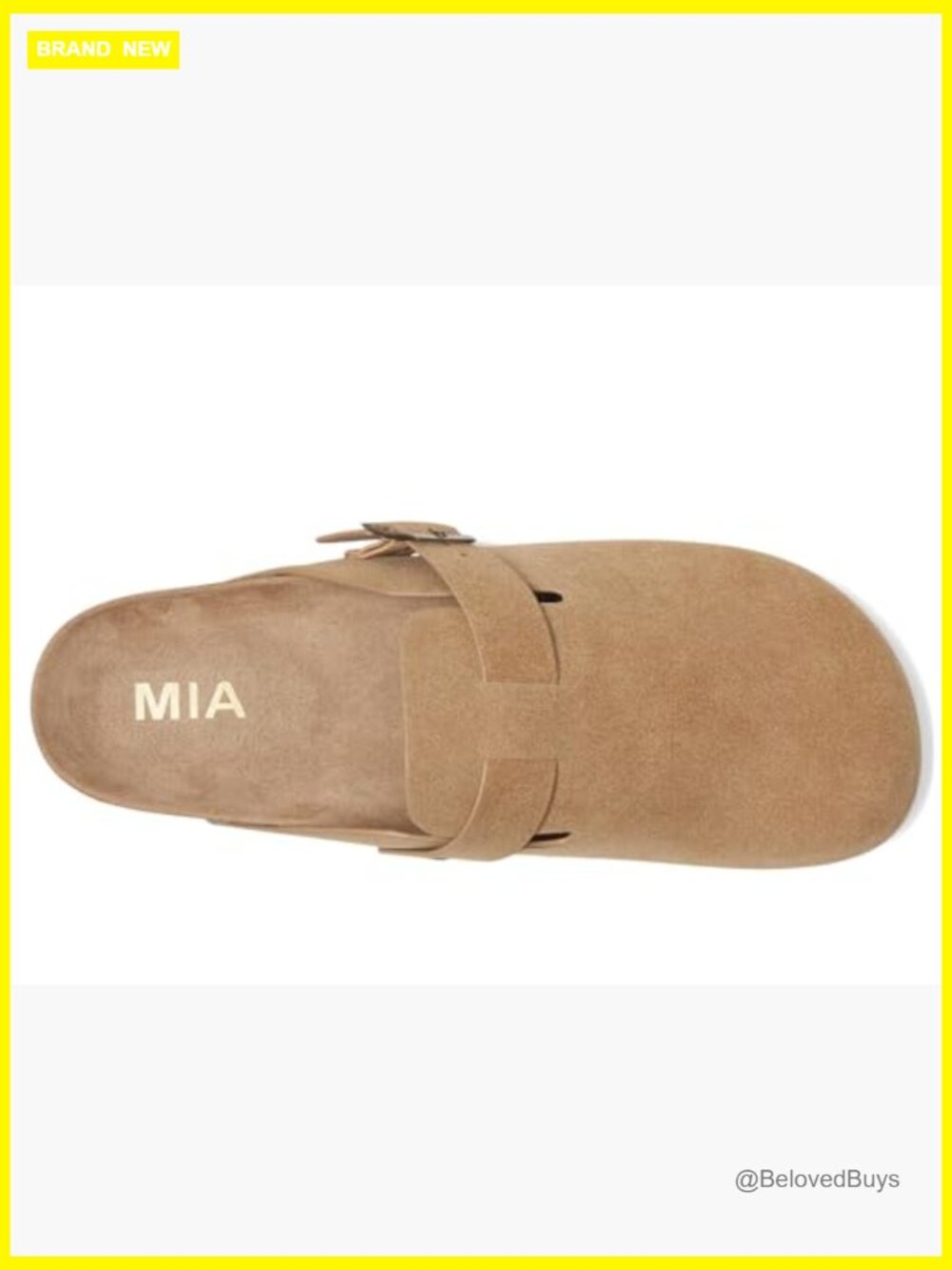 Faux Suede Cork Platform Mules with Buckle Detail - Picture 6 of 7